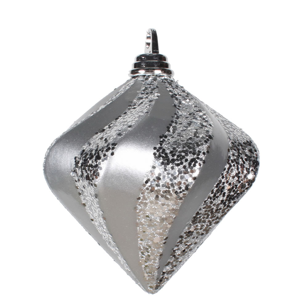 Vickerman 6'' Silver Candy Glitter Swirl Diamond - M133207