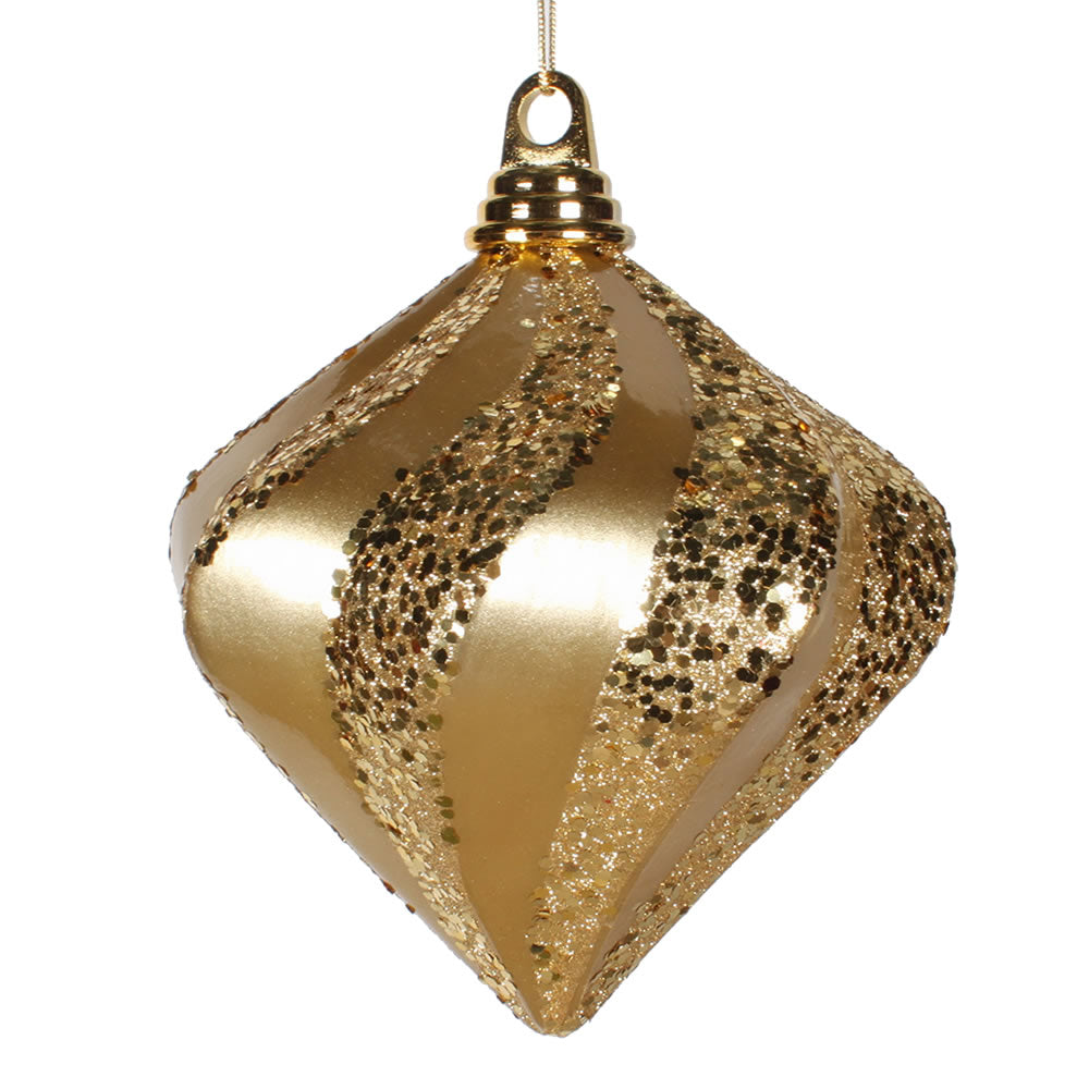 Vickerman 6'' Gold Candy Glitter Swirl Diamond - M133208