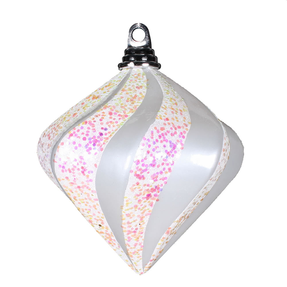 Vickerman 6'' White Candy Glitter Swirl Diamond - M133211