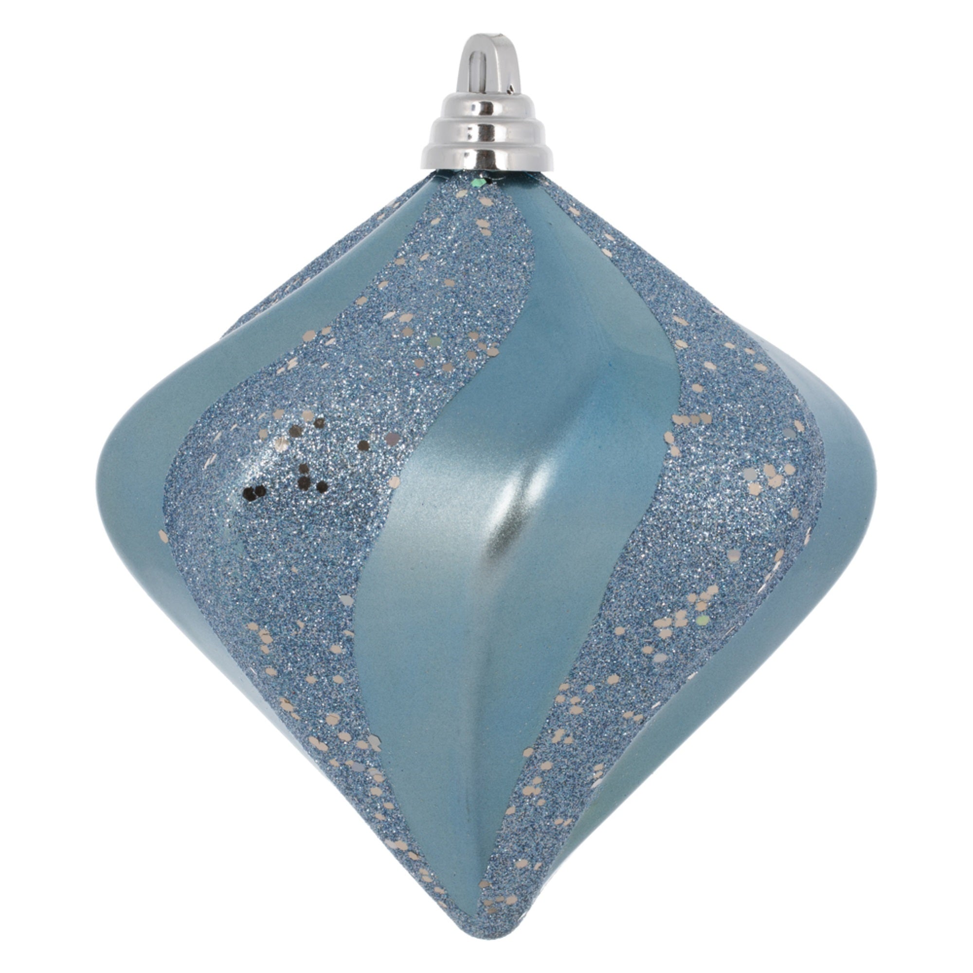 Vickerman 6” Periwinkle Candy Glitter Swirl Diamond Christmas Ornament