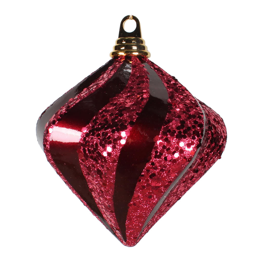 Vickerman 6'' Burgundy Candy Glitter Swirl Diamond - M133265
