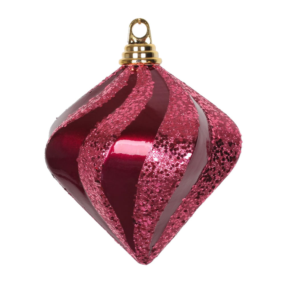 Vickerman 6” Fuchsia Candy Glitter Swirl Diamond - M133270