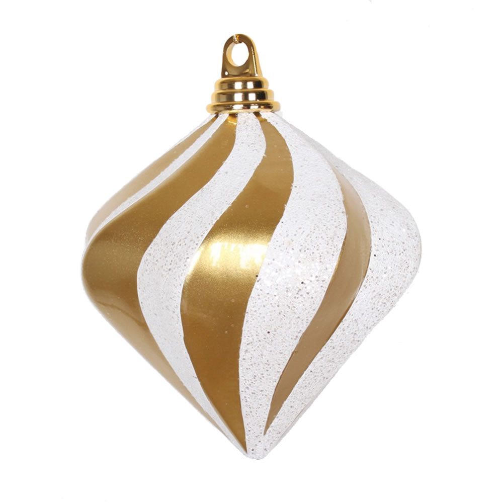 Vickerman 6″ Gold-White Candy Glit Swirl Diamond - M133275
