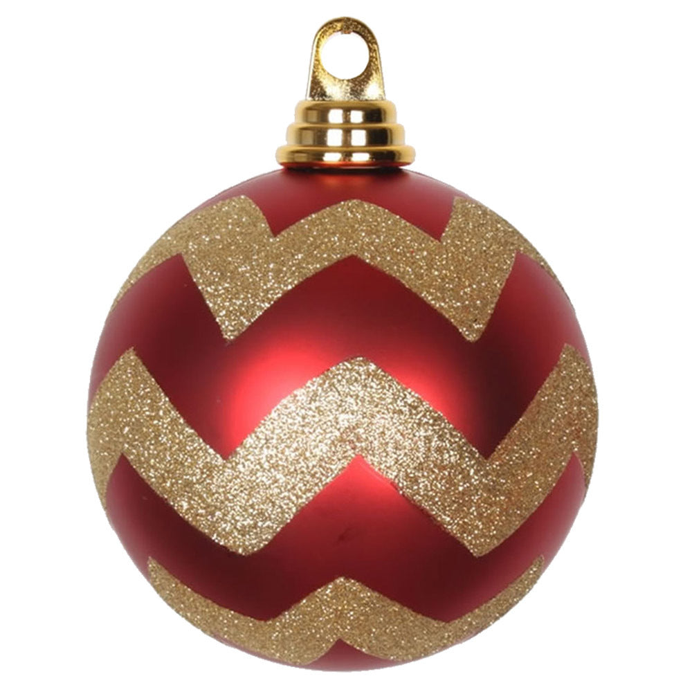 Vickerman 4.75″ Red-Gold Matt-Glitt Chev Ball 3/Bx - M143486