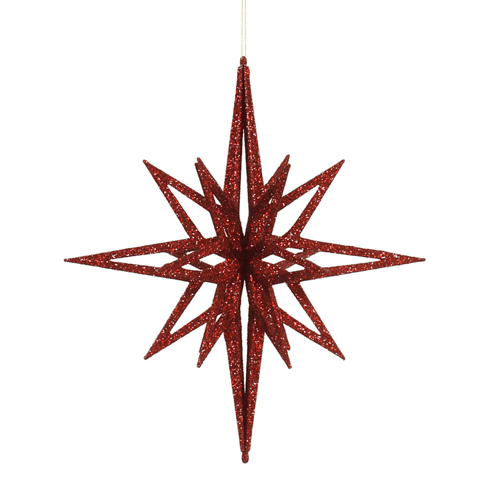 Vickerman 16″ Red 3D Glitter Star - M148303