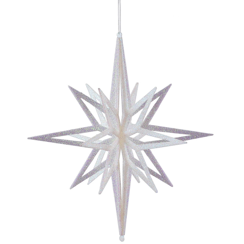 Vickerman 16” White 3D Glitter Star - M148311