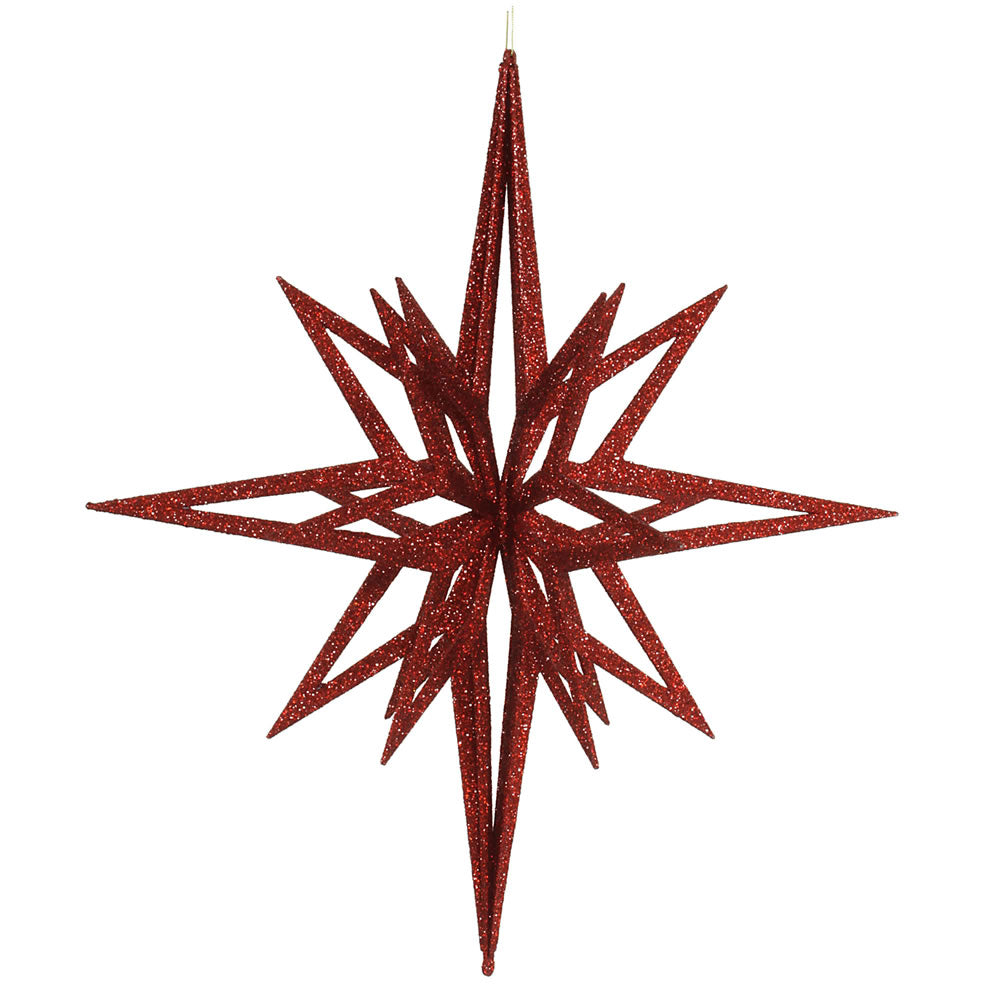 Vickerman 24″ Red 3D Glitter Star - M148403
