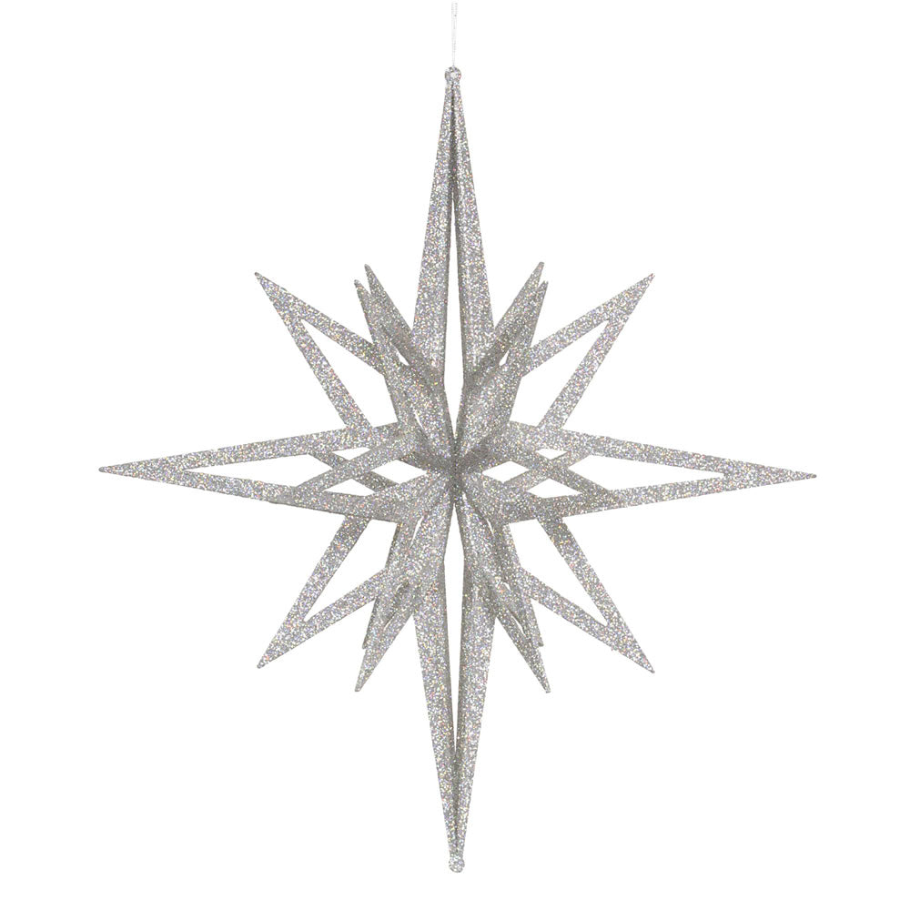 Vickerman 24″ Silver 3D Glitter Star - M148407