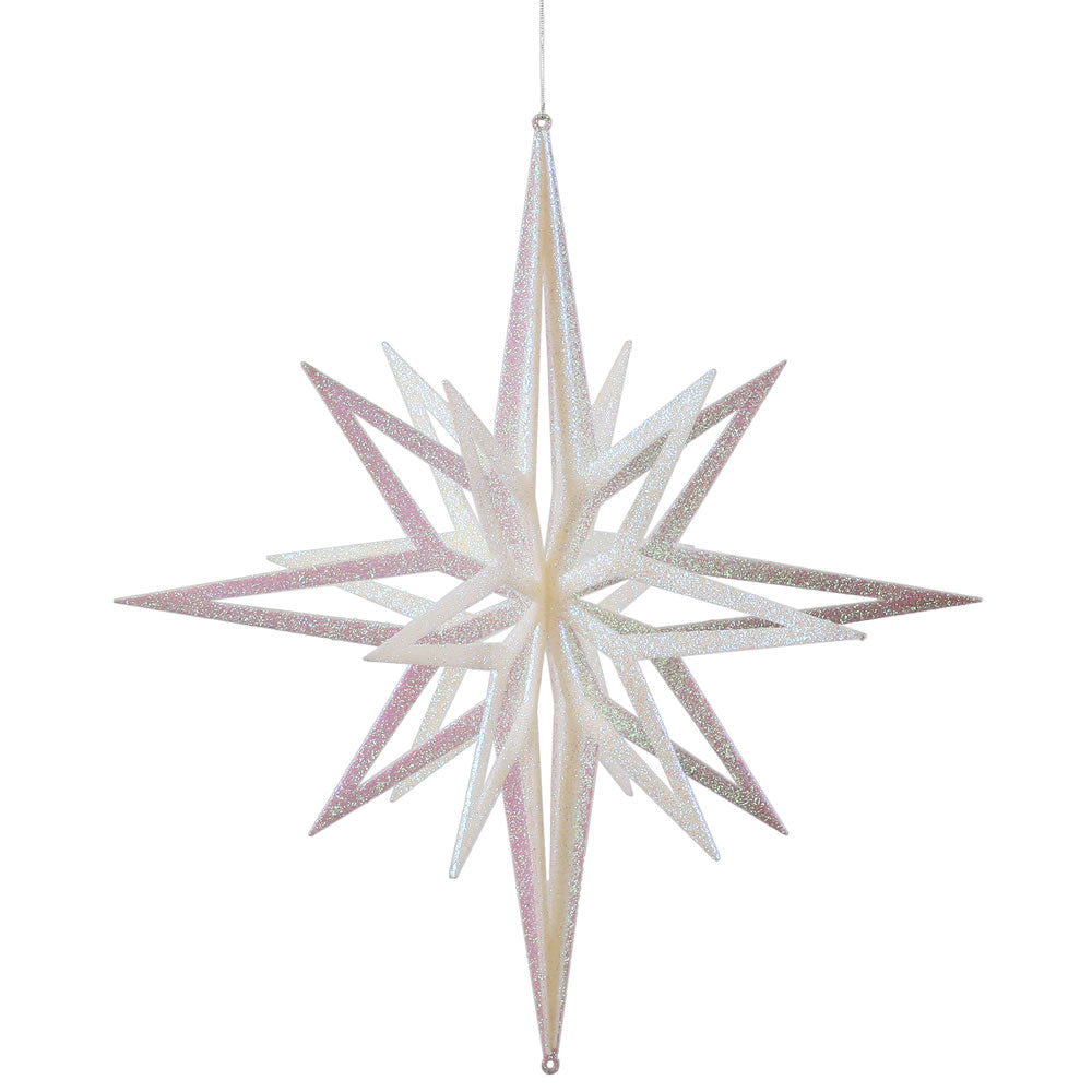 Vickerman 24” White 3D Glitter Star - M148411