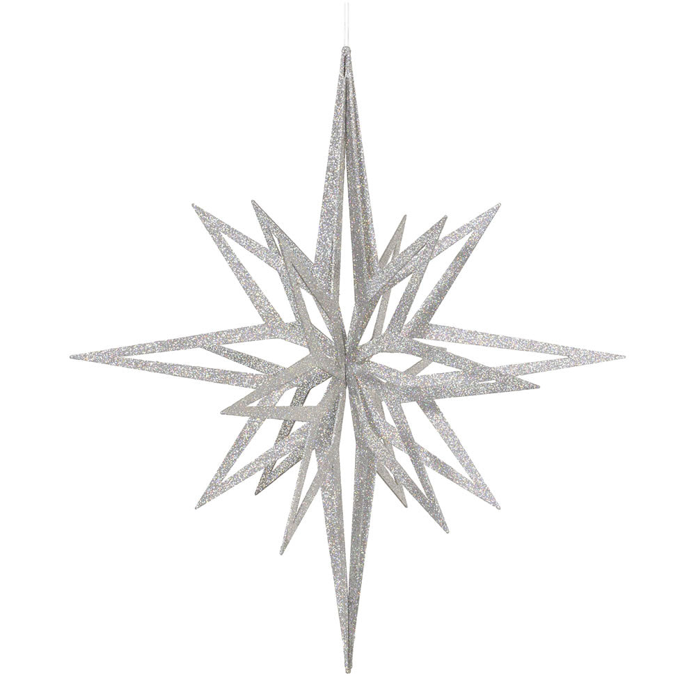 Vickerman 32″ Silver 3D Glitter Star - M148507