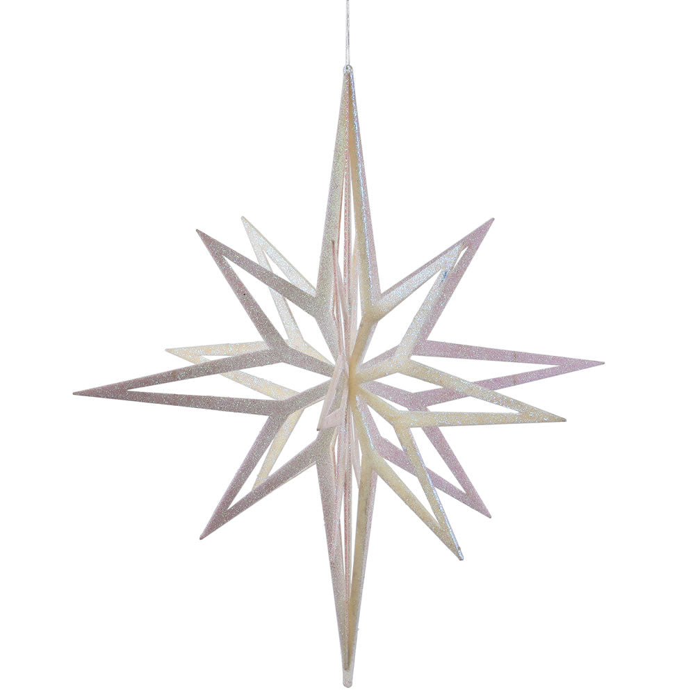 Vickerman 32” White 3D Glitter Star - M148511
