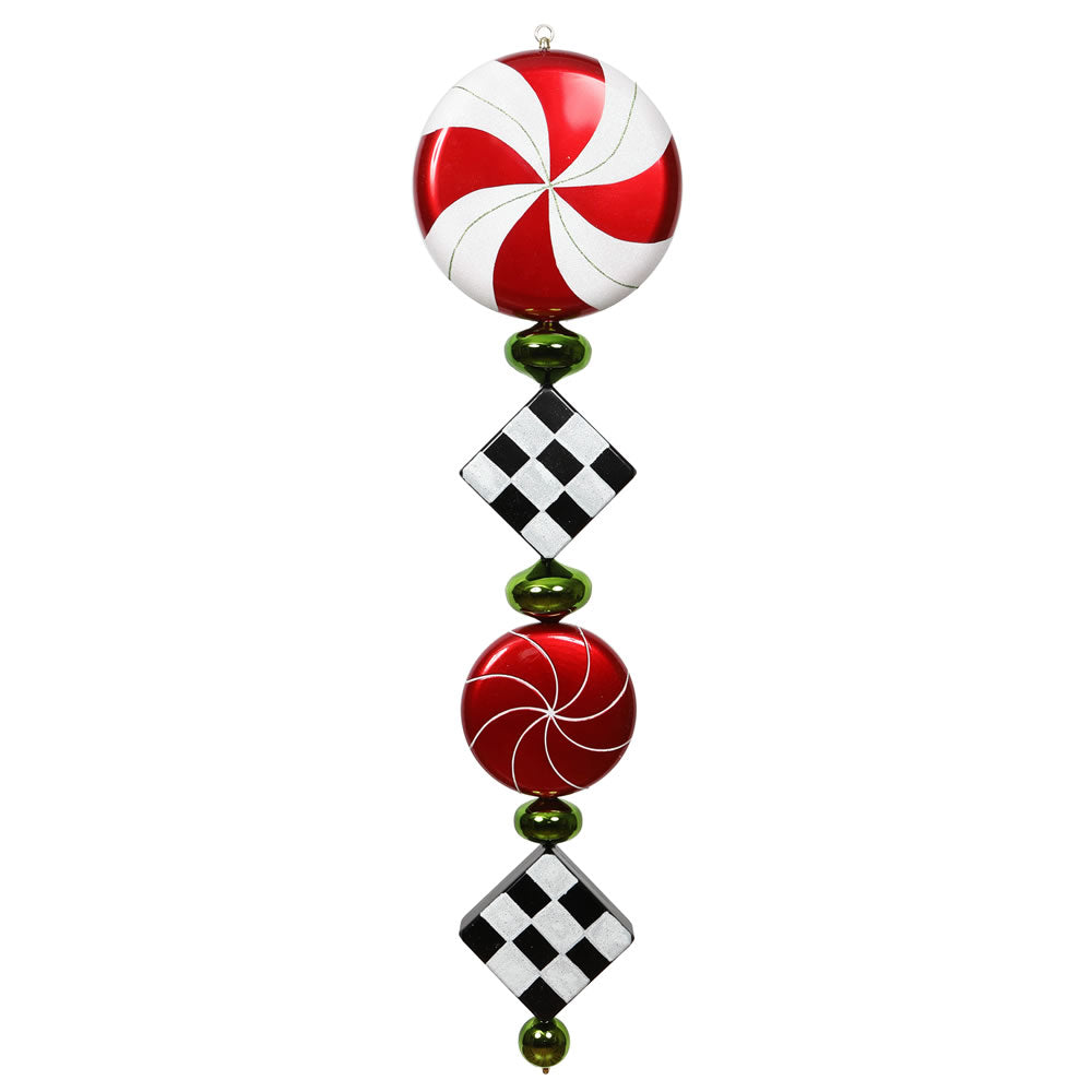 Vickerman 45″ Red/Lime/Black Check Jumbo Finial - M149251