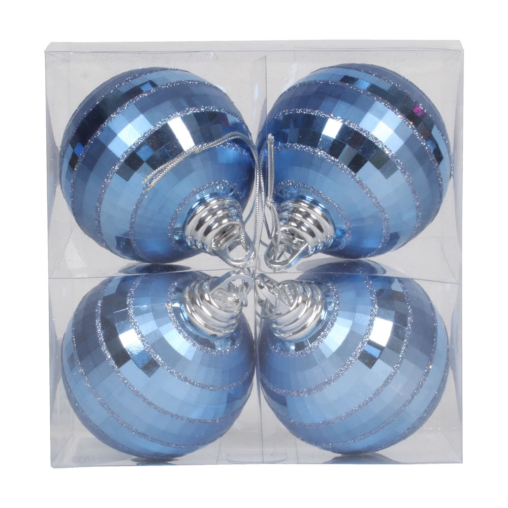 Vickerman 4” Periwinkle Shiny-Matte Mirror Ball 4/ - M151429