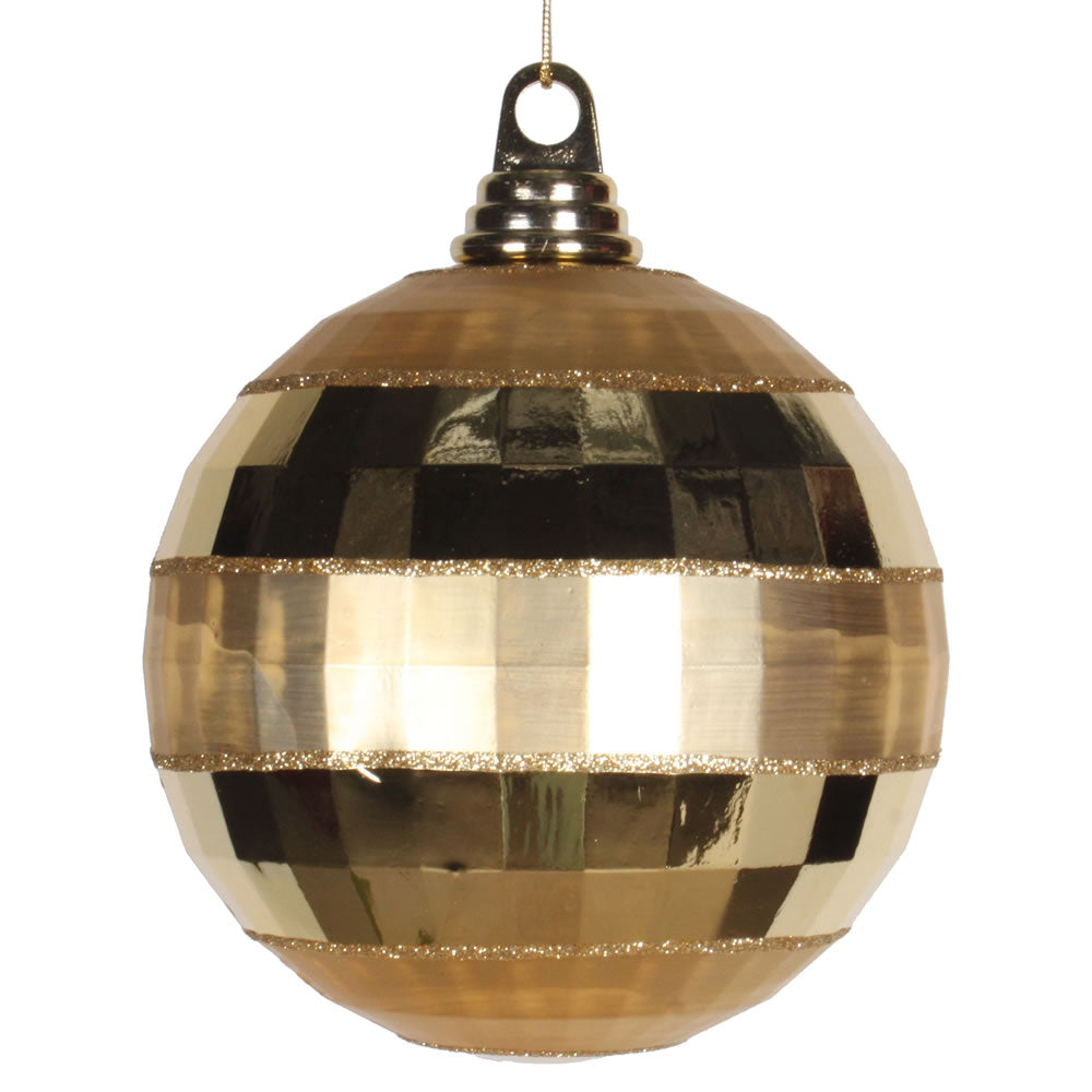 Vickerman 5.5″ Gold Shiny-Matte Mirror Ball - M151608