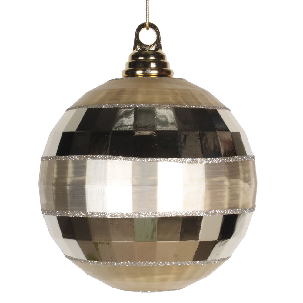 Vickerman 5.5″ Champagne Shiny-Matte Mirror Ball - M151638