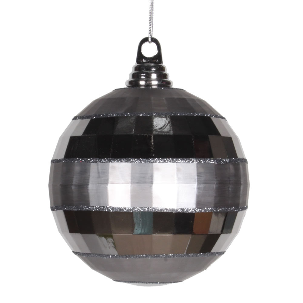 Vickerman 5.5” Pewter Shiny-Matte Mirror Ball - M151687