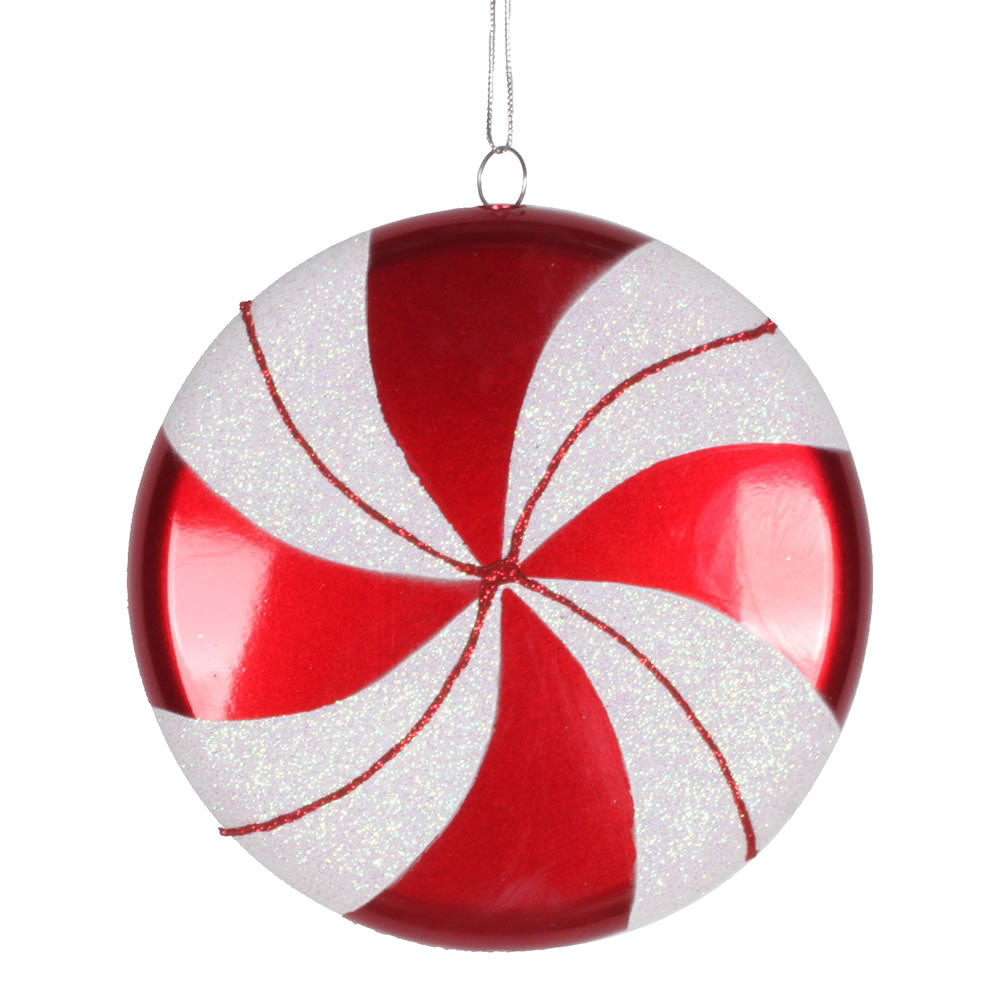 Vickerman 6″ Red-White Swirl Flat Candy - M153303