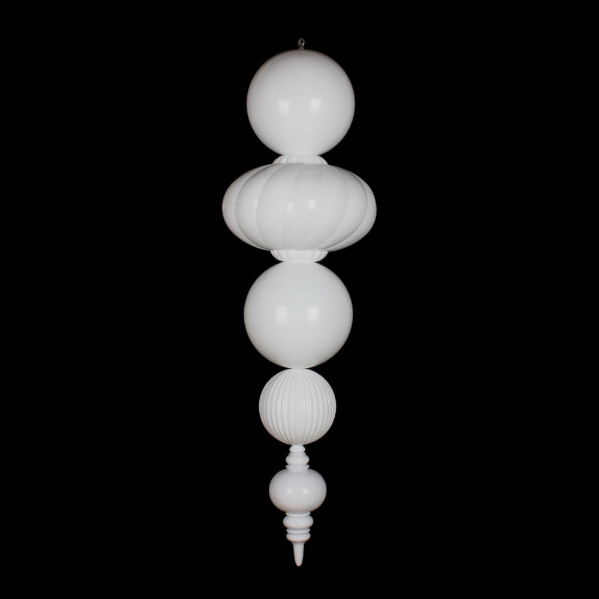 54” White Shiny Matte Finial