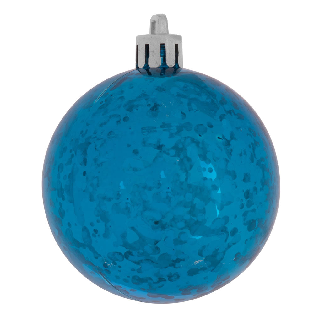 Vickerman 4″  Turquoise Shiny Mercury Ball 6/bag - M166312