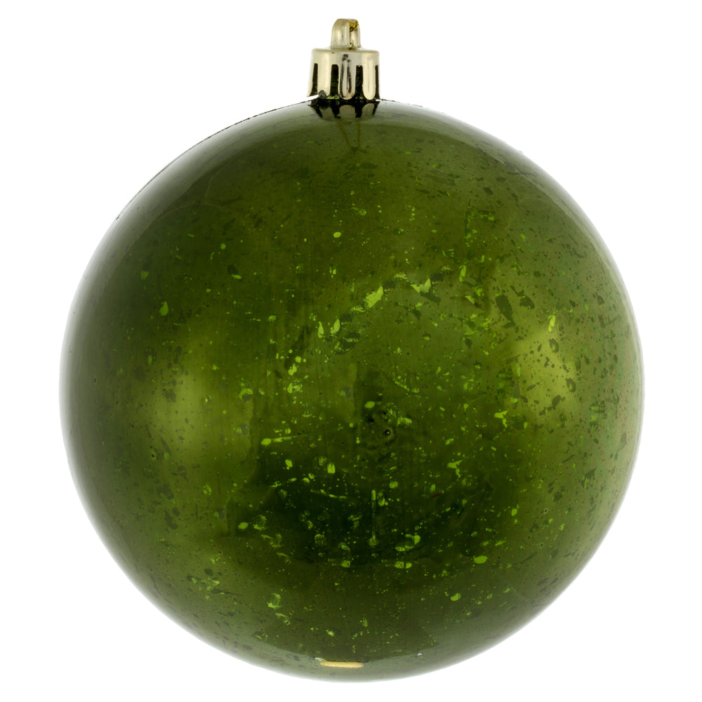 Vickerman 4” Moss Green Shiny Mercury Ball 6/Bag - M166364