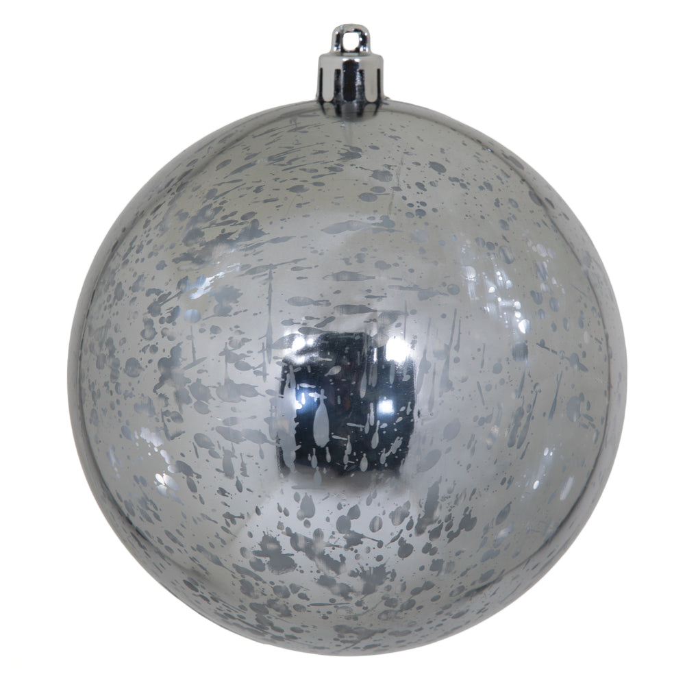Vickerman 4” Pewter Shiny Mercury Ball 6/Bag - M166387