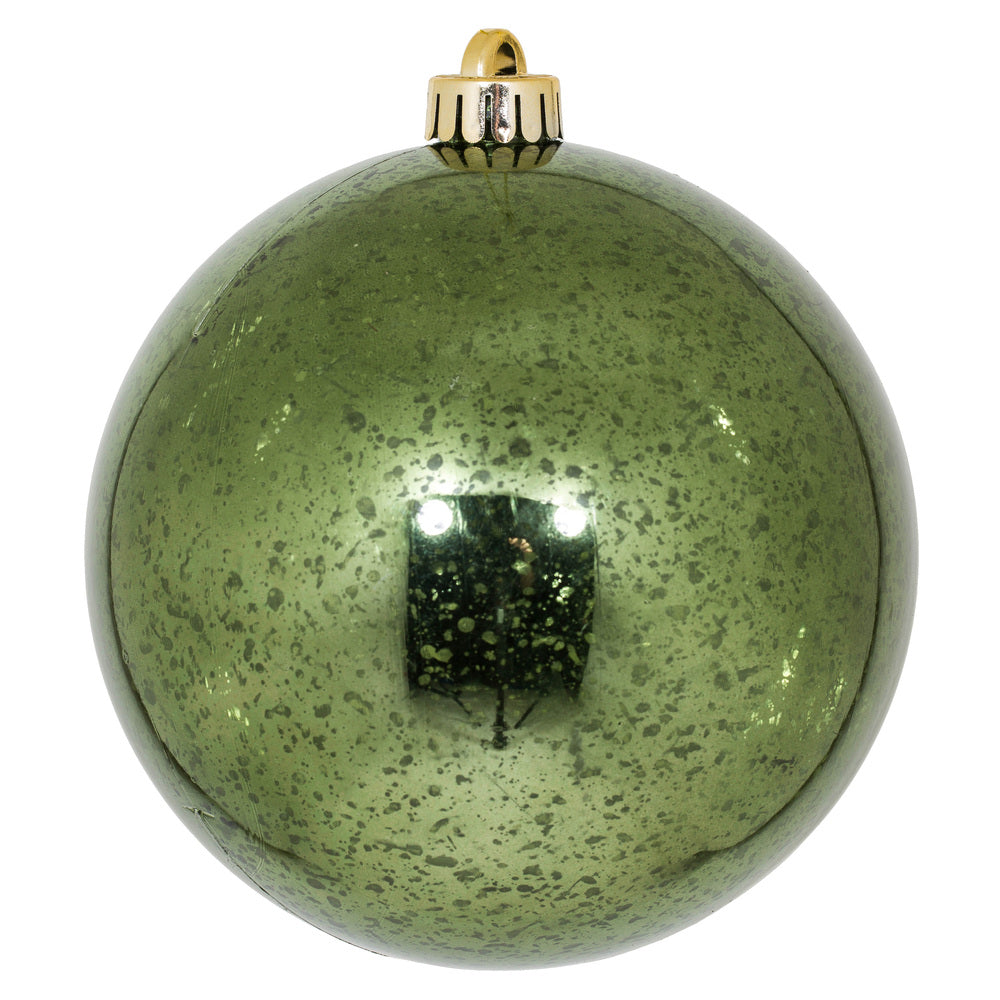 Vickerman 6” Moss Green Shiny Mercury Ball 4/Bag - M166564