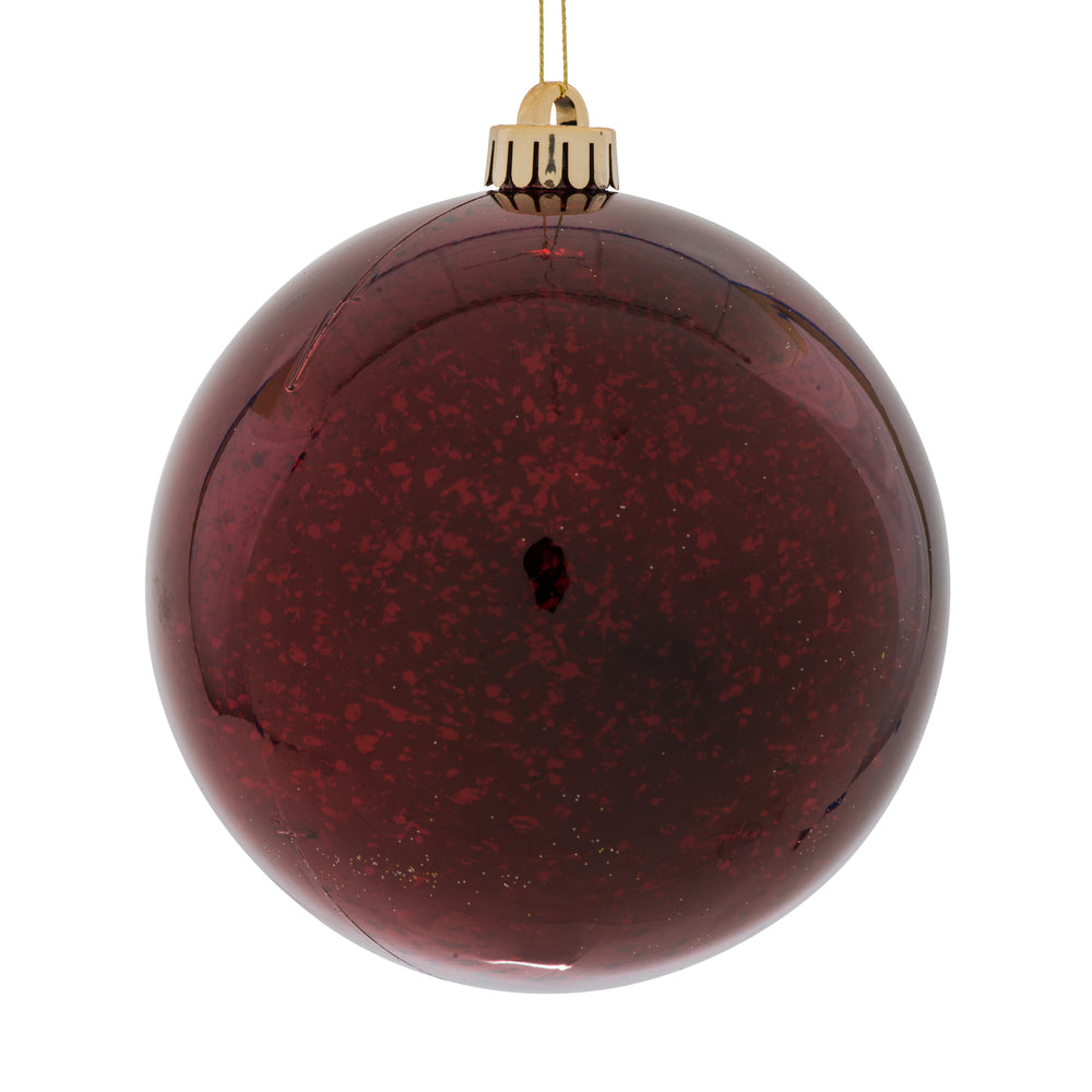 Vickerman 6” Burgundy Shiny Mercury Ball 4/Bag - M166565