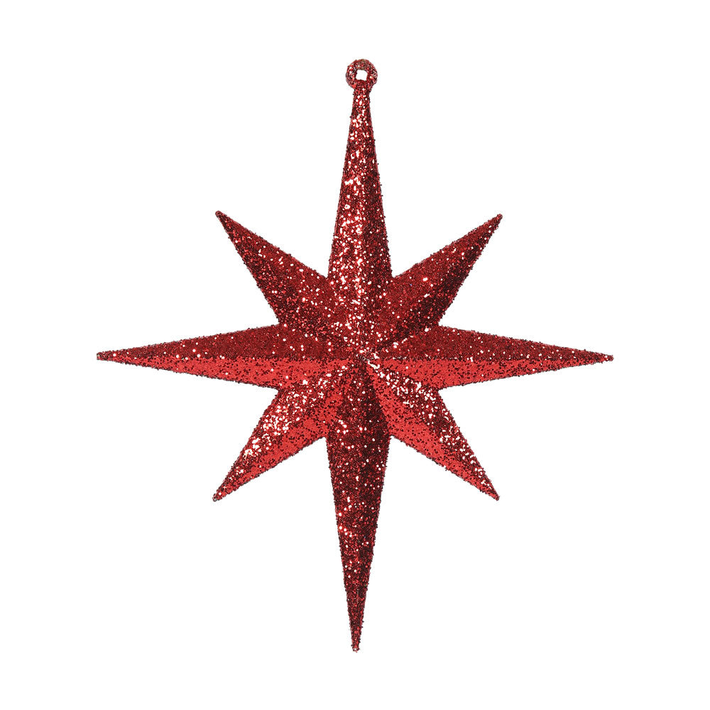 Vickerman 8″ Red Glitter Bethlehem Star 4/Box - M167203