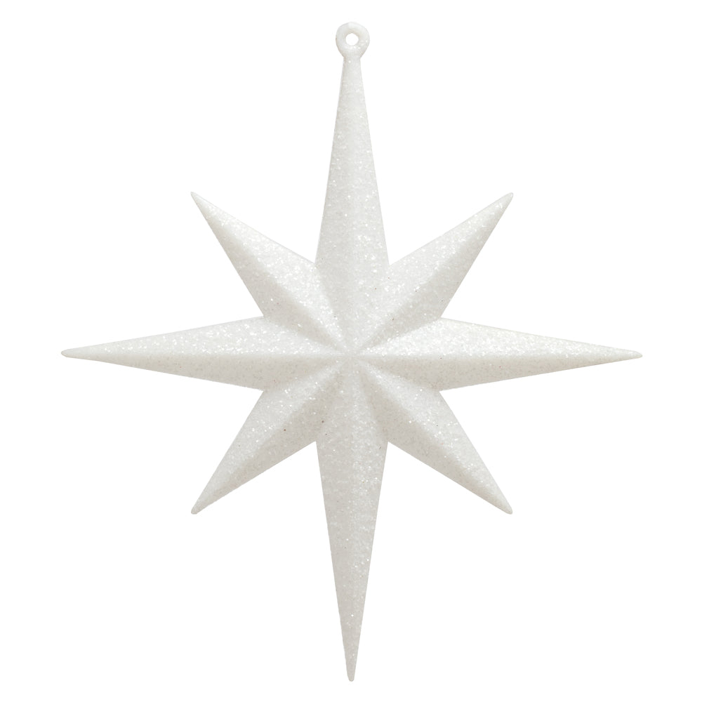 Vickerman 8” White Glitter Bethlehem Star 4/Box - M167211