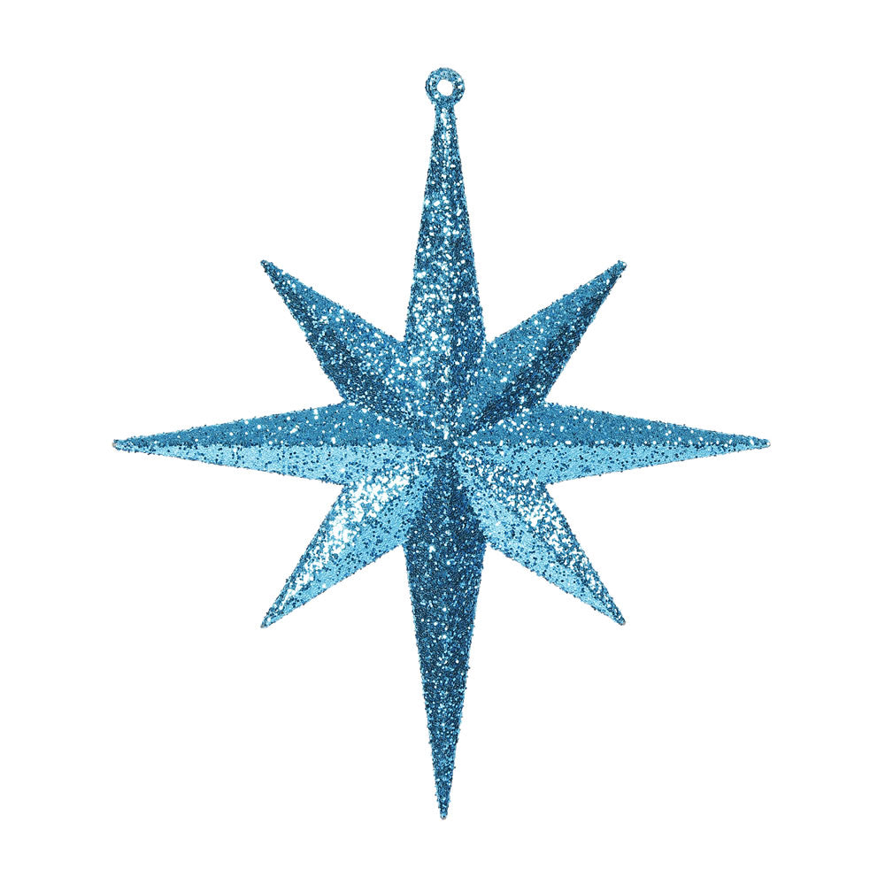 Vickerman 8″ Turquoise Glitt Bethlehem Star 4/Box - M167212