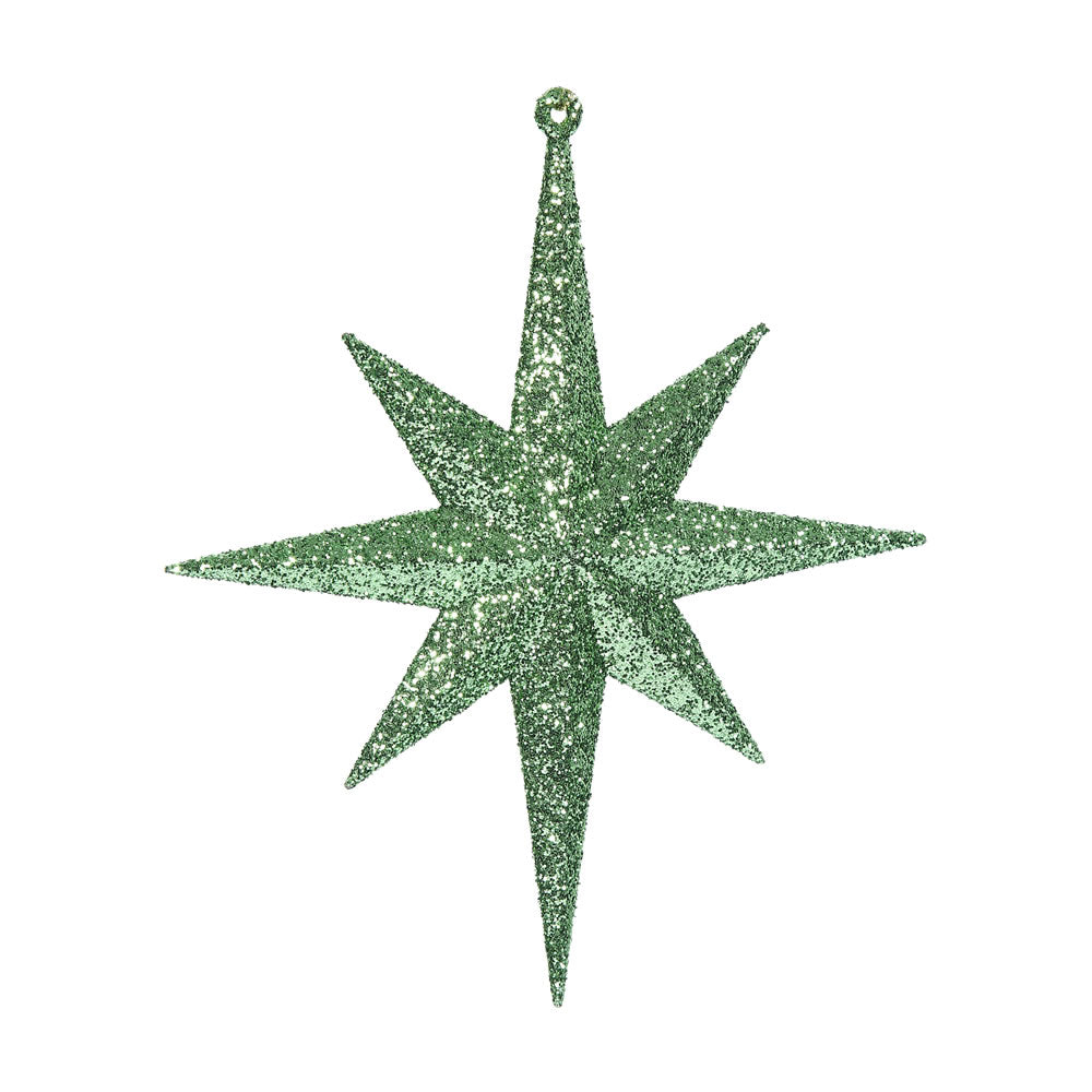 Vickerman 8″ Celadon Glitter Bethlehem Star 4/Box - M167254