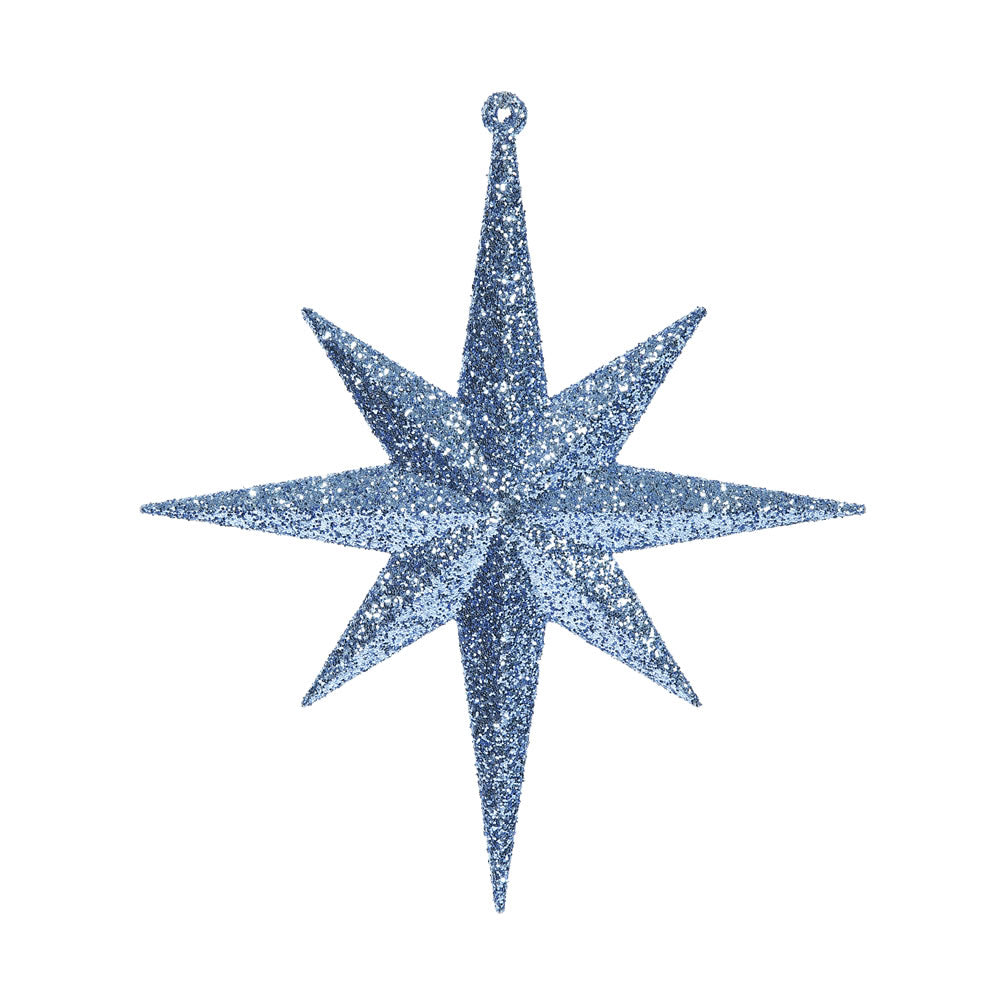 Vickerman 8” Sea Blue Glitter Bethlehem Star 4/Box - M167262