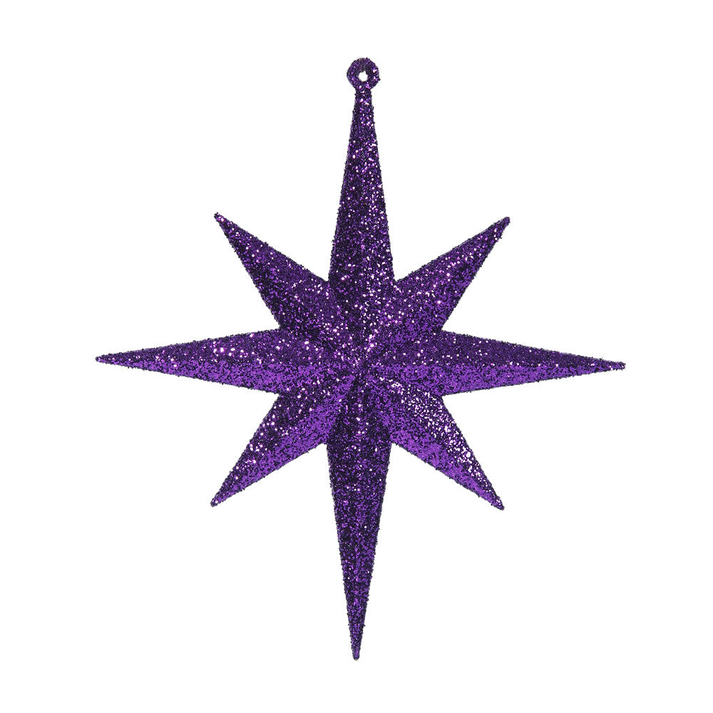 Vickerman 8” Purple Glitter Bethlehem Star 4/Box - M167266