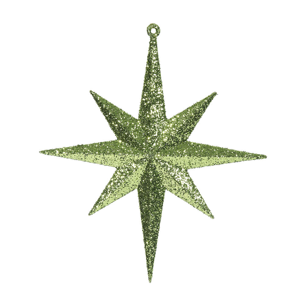 Vickerman 8” Lime Glitter Bethlehem Star 4/Box - M167273