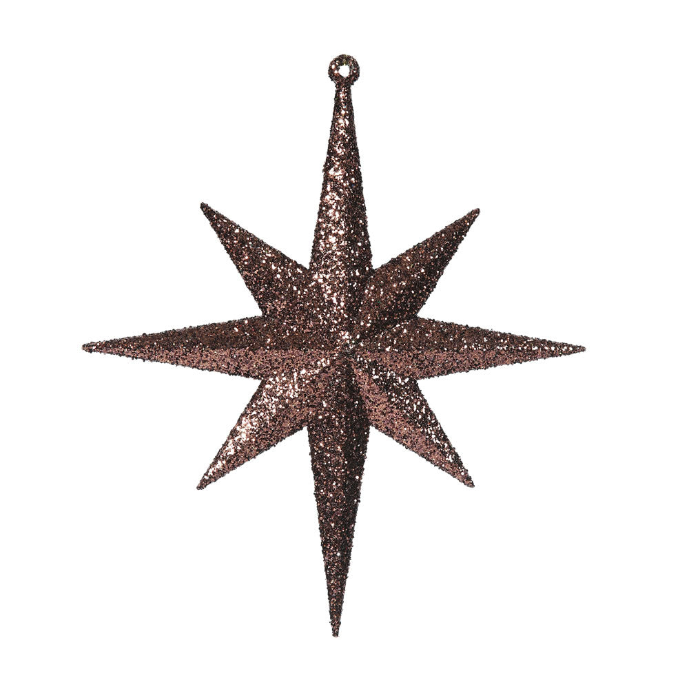 Vickerman 8” Chocolate Glittr Bethlehem Star 4/Box - M167275