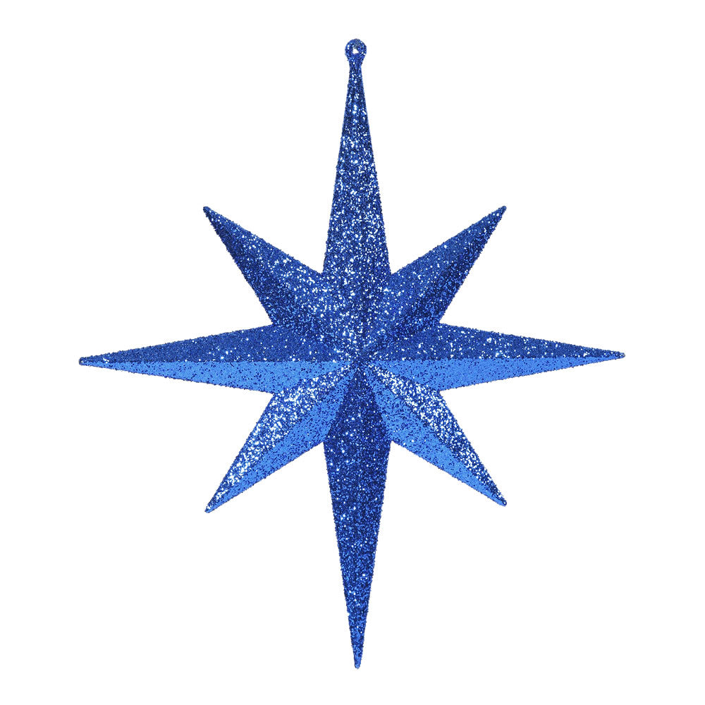 Vickerman 12″ Blue Glitter Bethlehem Star 2/Bag - M167402