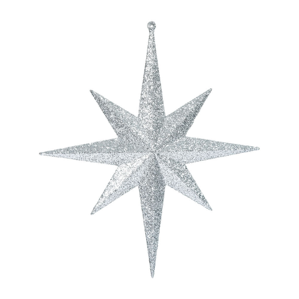 Vickerman 12″ Silver Glitter Bethlehem Star 2/Bag - M167407