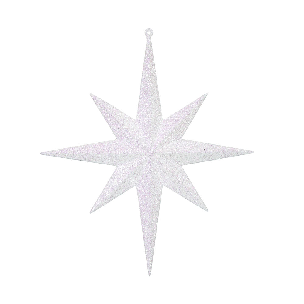 Vickerman 12” White Glitter Bethlehem Star 2/Bag - M167411