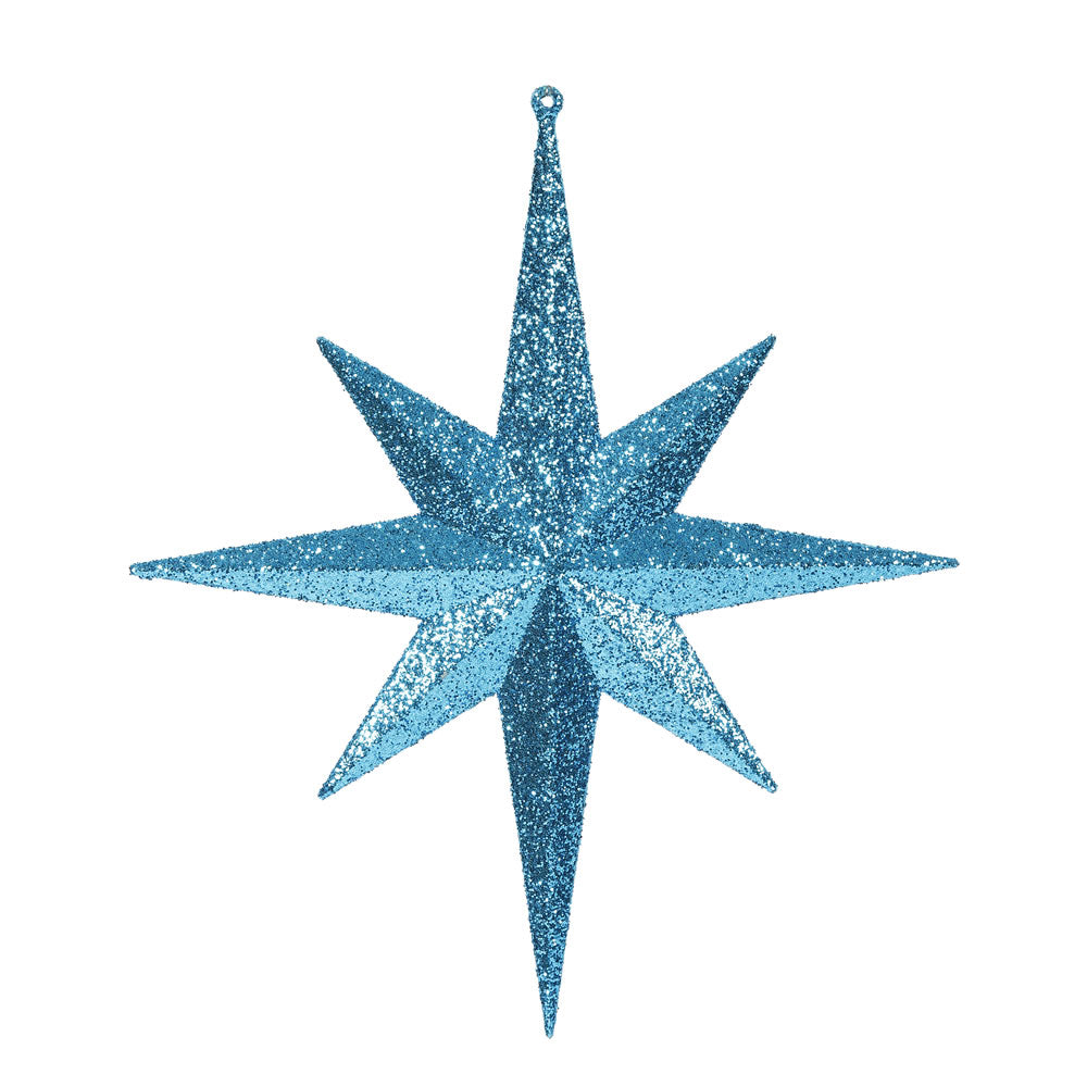 Vickerman 12″ Turquoise Glitt Bethlehem Star 2/Bag - M167412