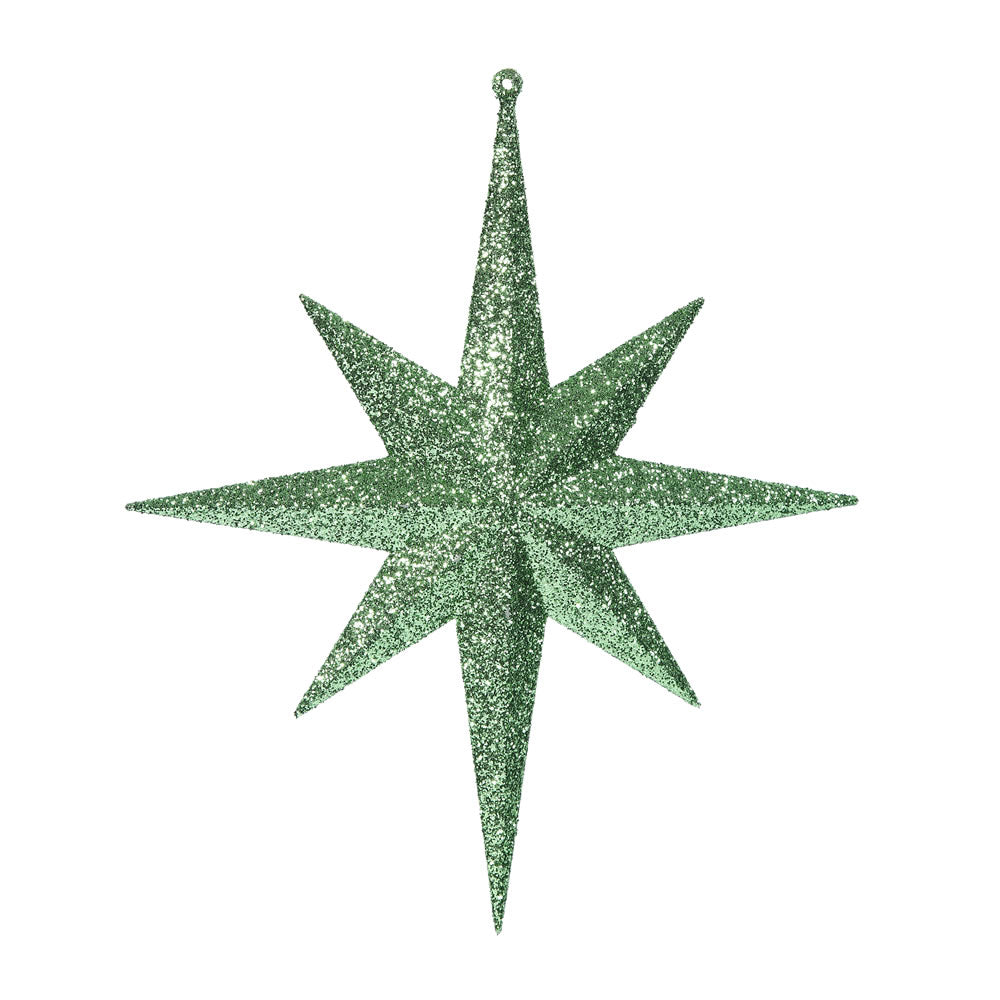 Vickerman 12″ Celadon Glitter Bethlehem Star 2/Bag - M167454