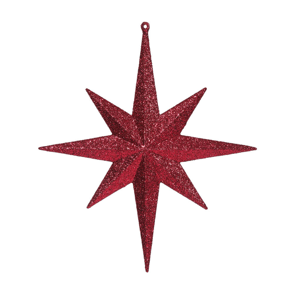 Vickerman 12” Burgundy Glittr Bethlehem Star 2/Bag - M167465