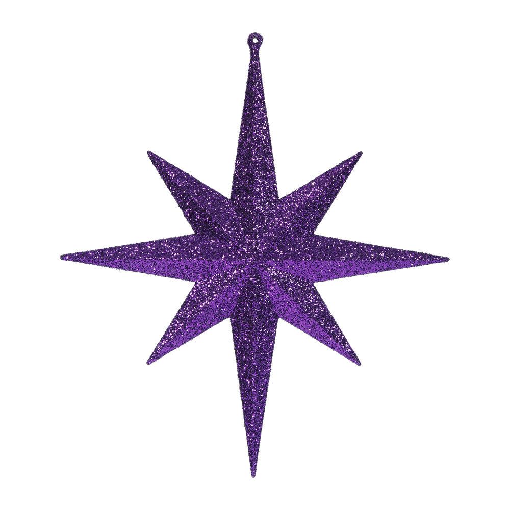 Vickerman 12” Purple Glitter Bethlehem Star 2/Bag - M167466