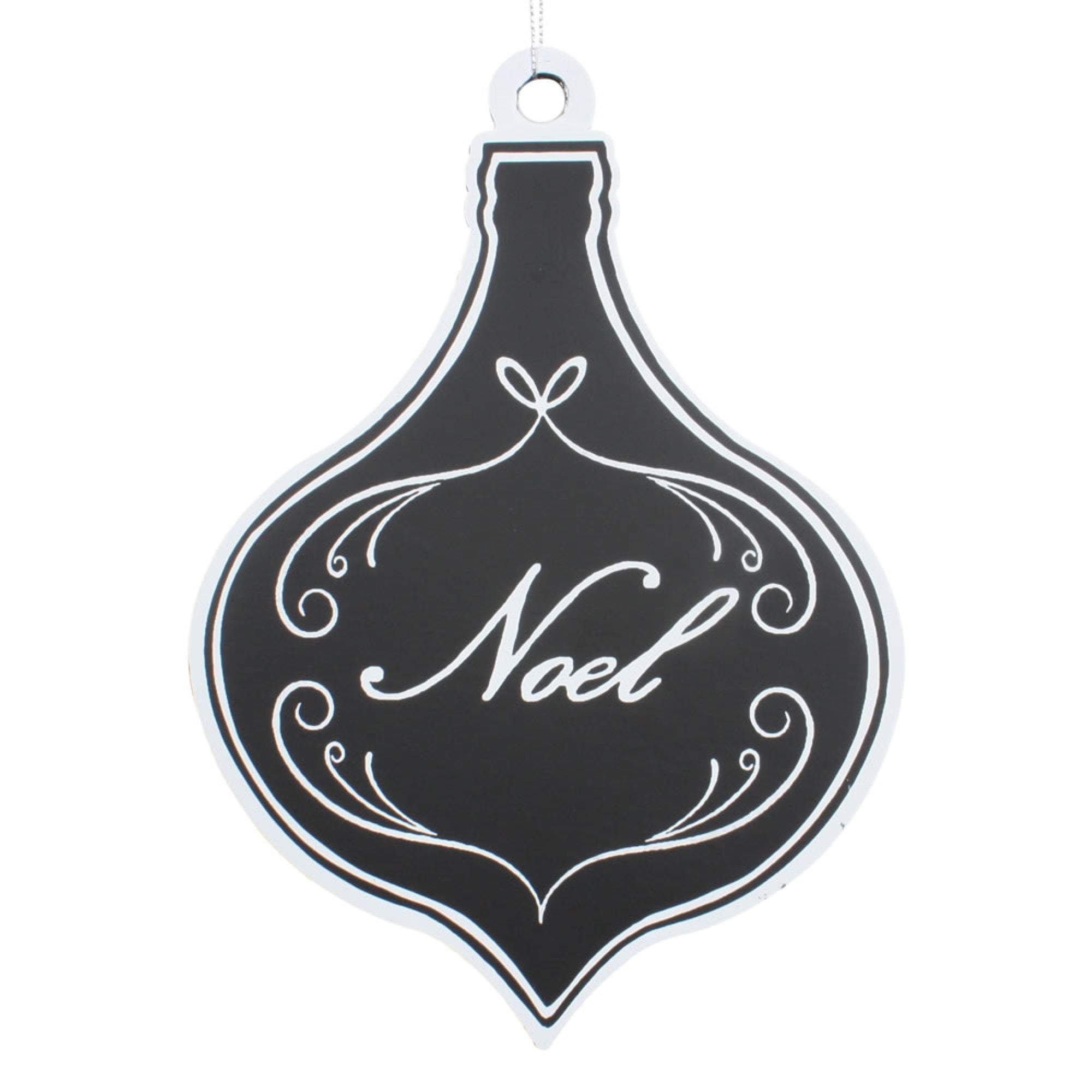 5.5” Black/White Flat Noel Onion 6/Bag