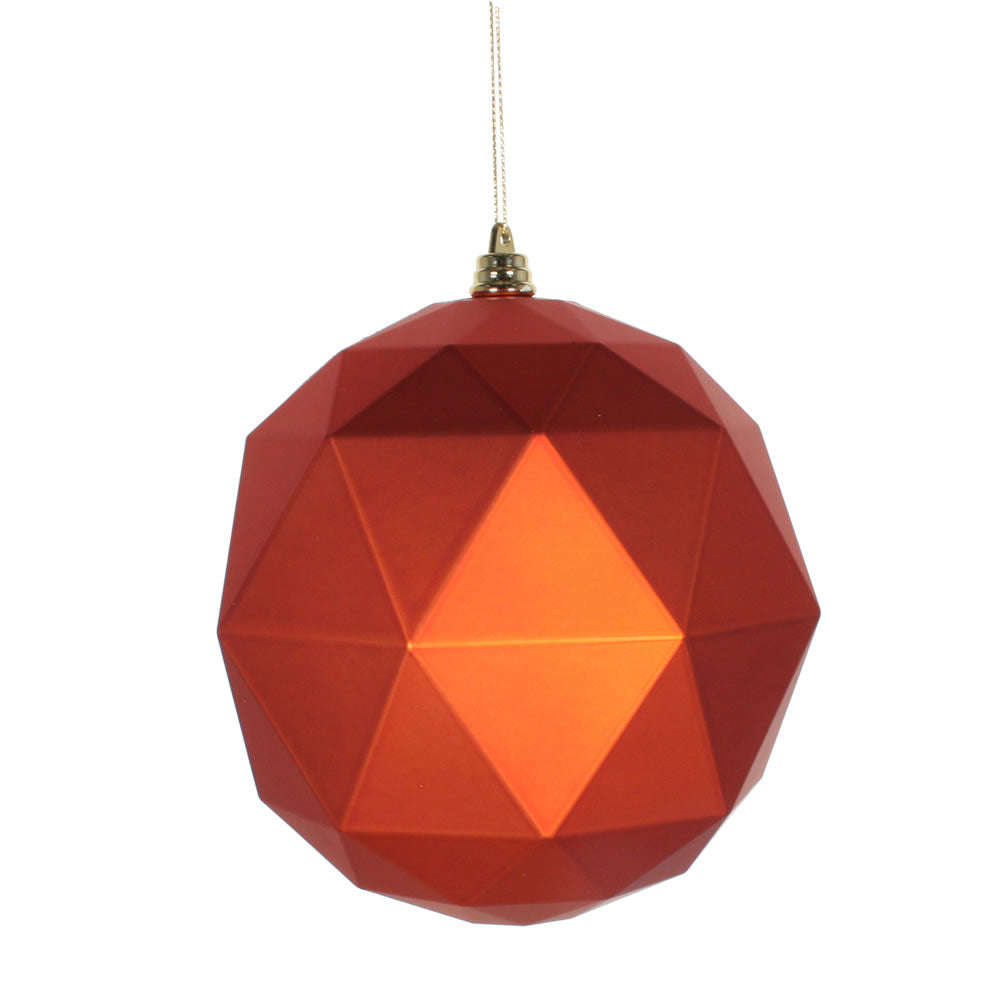Vickerman 4.75” Burn Orange Matte Geo Ball 4/Bag - M177318DM