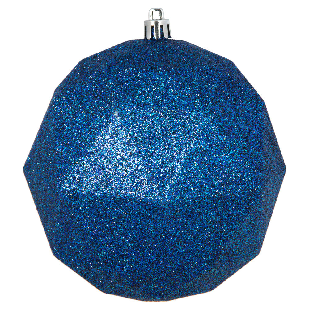 Vickerman 4.75” Midnt Blue Glitter Geo Ball 4/Bg - M177331DG