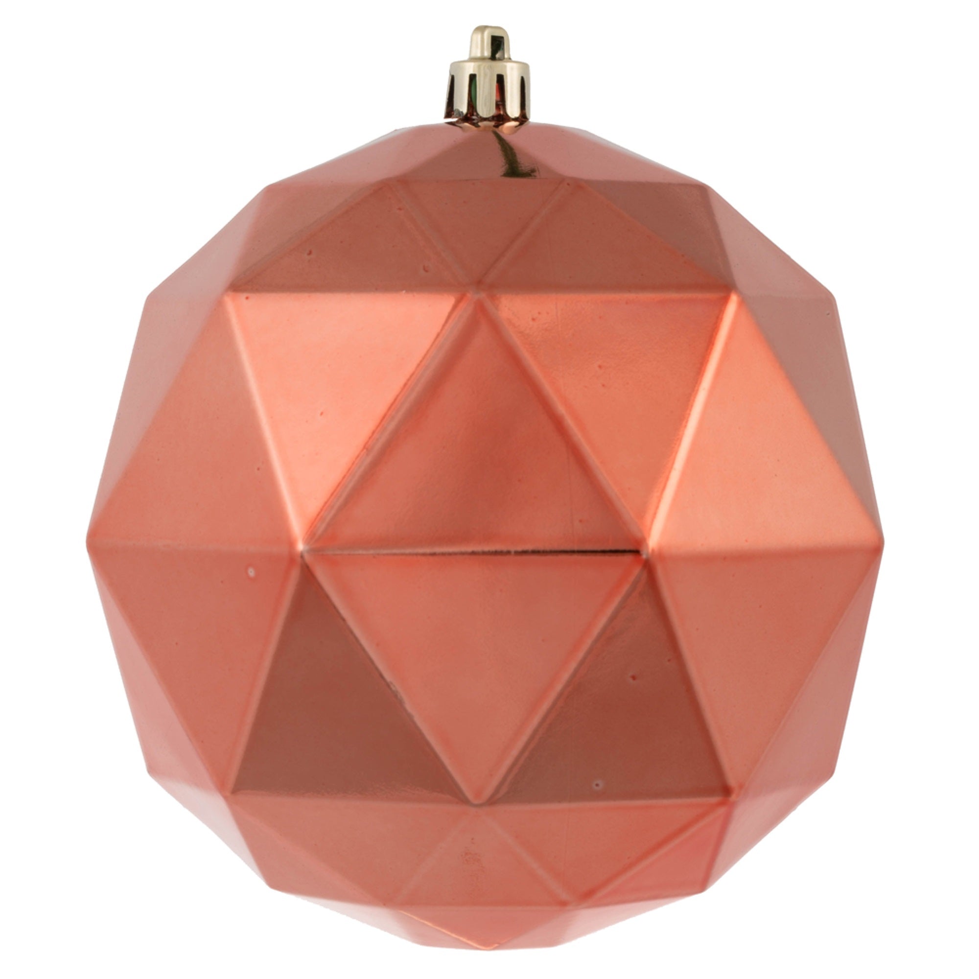 4.75” Coral Shiny Geometric Ball 4/bg