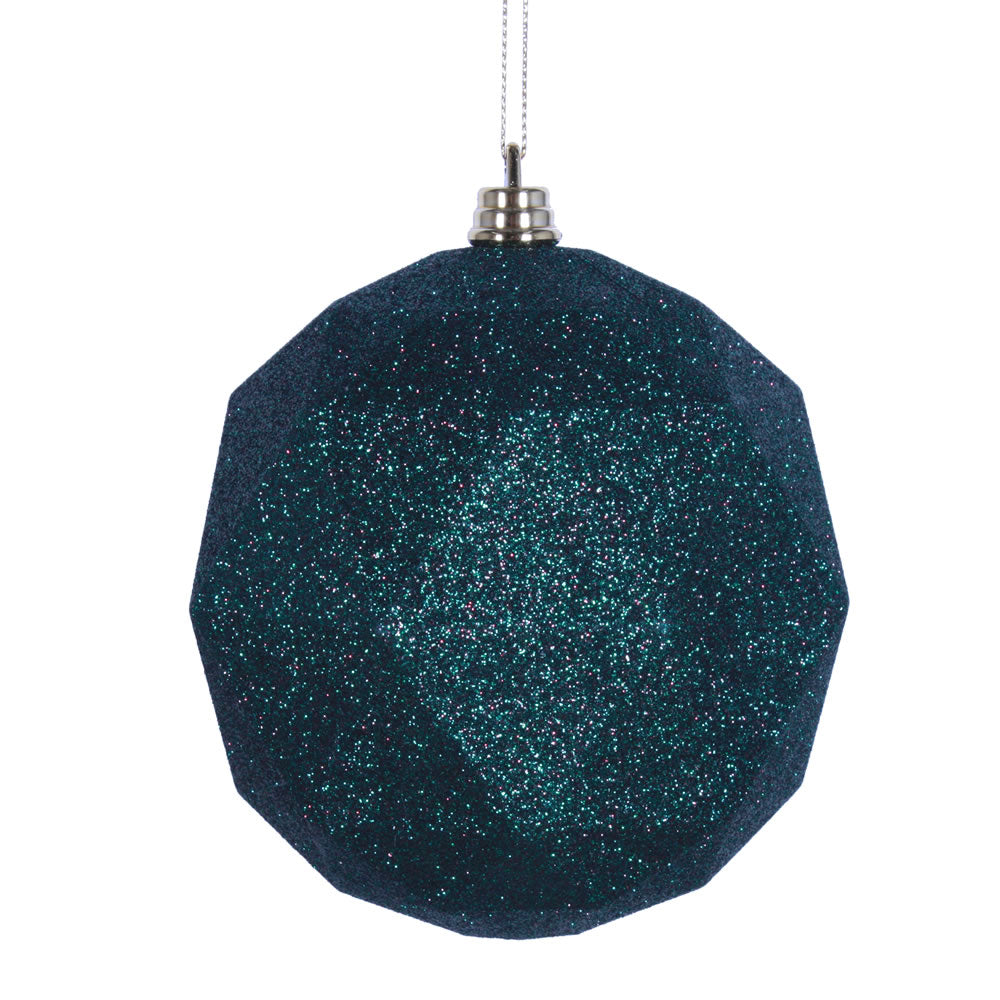 Vickerman 4.75” Midnight Grn Glitt Geo Ball 4/bag - M177374DG