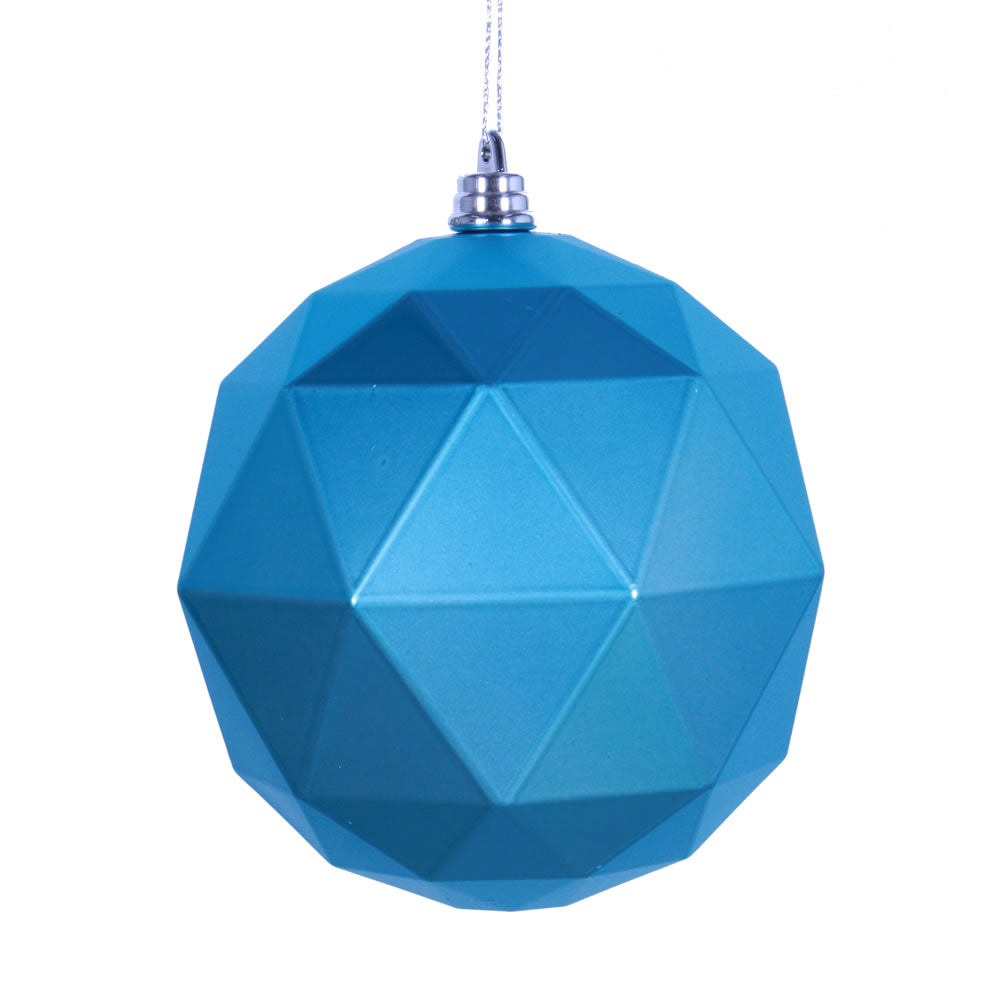 Vickerman 6” Turquoise Matte Geo Ball 4/bag - M177412DM