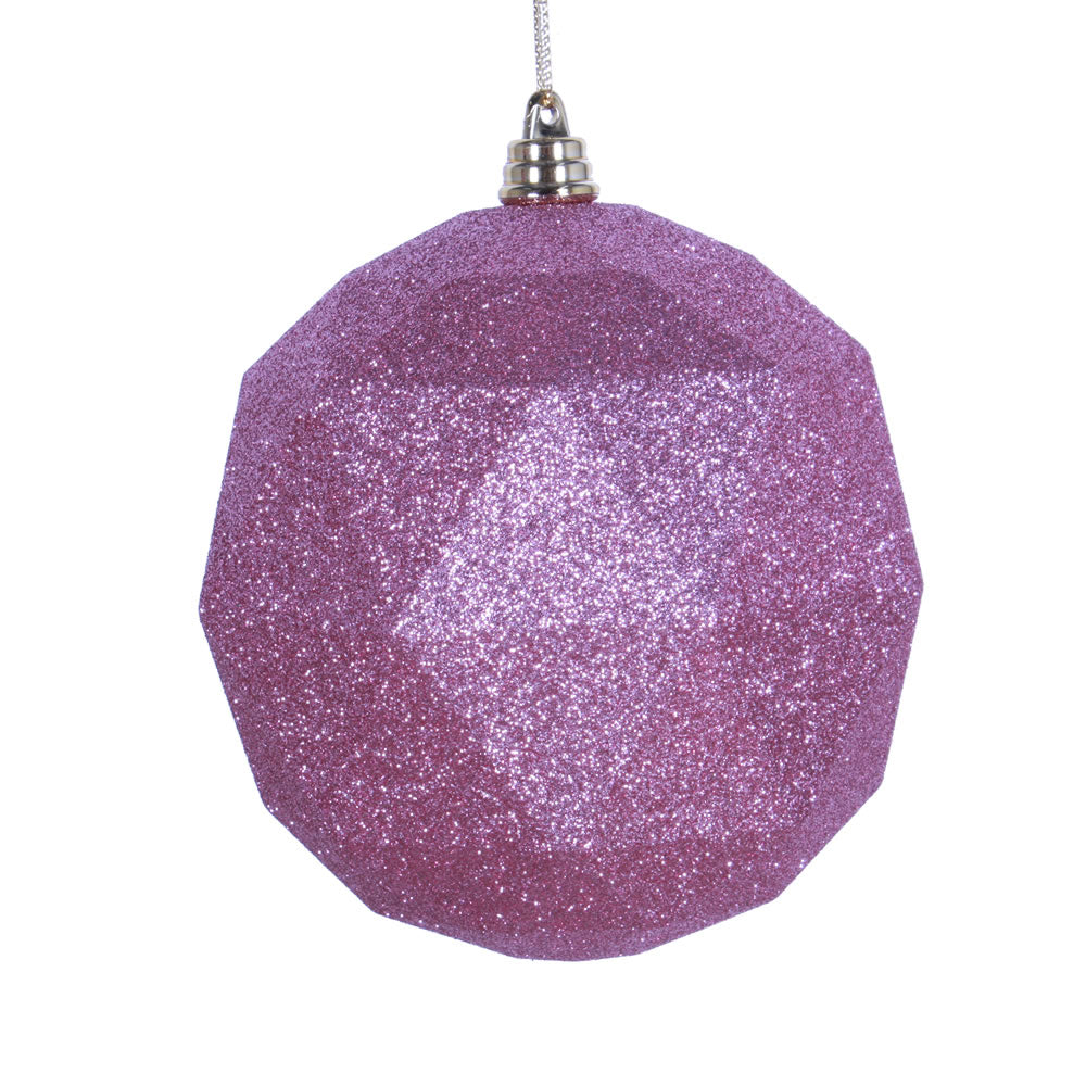 Vickerman 6” Mauve Glitter Geometric Ball 4/bag - M177445DG