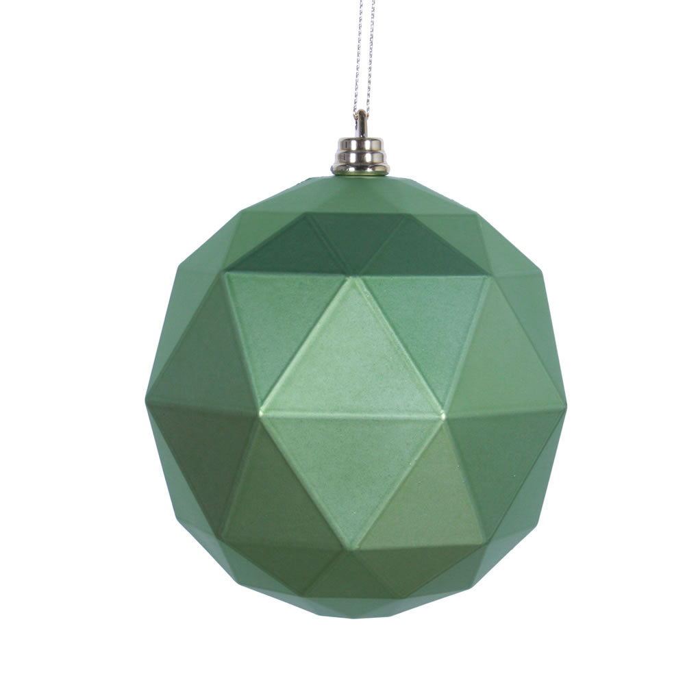 Vickerman 6” Celadon Matte Geometric Ball 4/bag - M177454DM